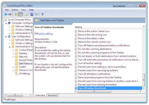 turn off taskbar thumbnail preview 500x355 Enable or Disable Taskbar Thumbnail Previews in Windows 7 [How To]